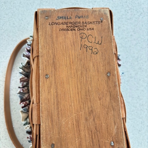 Longaberger Small Purse Basket w/ Liner 1992 Handmade Woven in USA Collectable - Picture 9 of 16